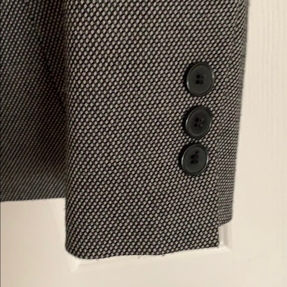 $5 CLEAROUT WILL DONATE Suzy shier blazer grey black buttons small 0 2 xs - Picture 4 of 4